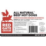 Beef Hot Dogs, All Natural  10/16oz.