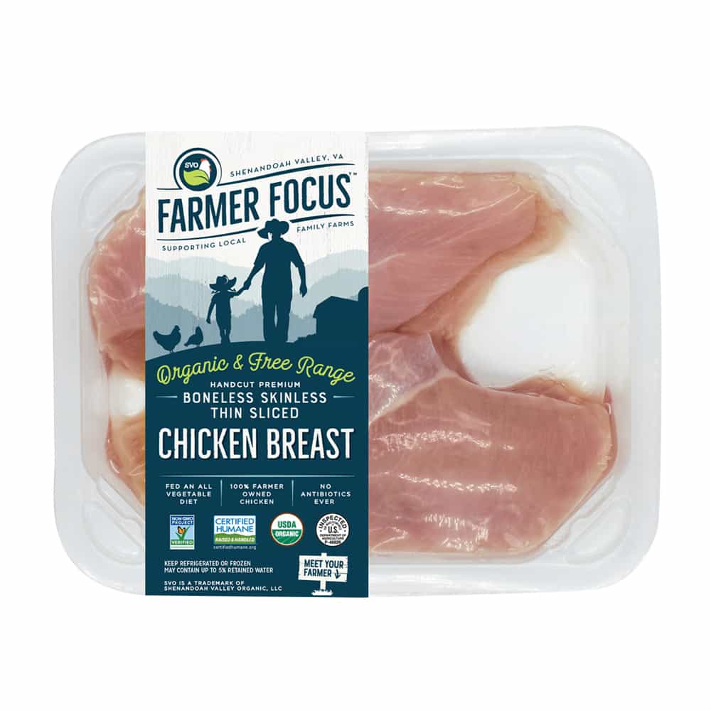 Chicken, Breasts B/S, Random Tray-Pack, Organic  16/~1.25#  $/#