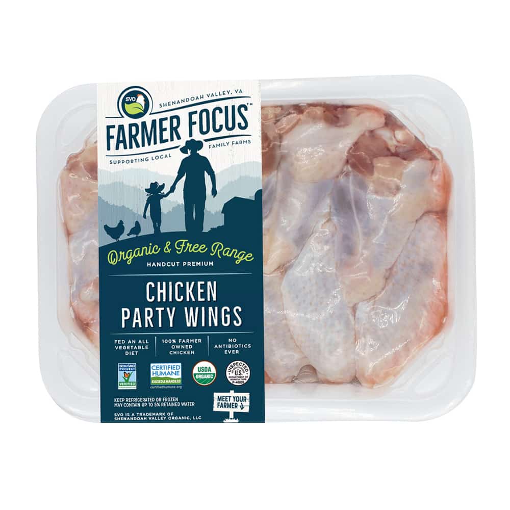 Chicken, Party Wings, Organic SINGLE ~1.25# $/# – Regional Access