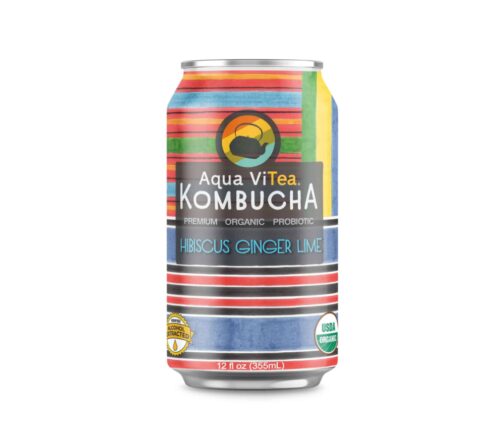 Kombucha, Hibiscus Ginger Lime, Cans  12/12oz